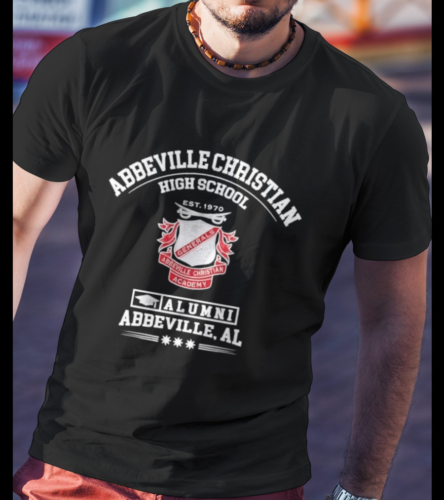 Abbeville Christian High School Generals Alumni Est 1970 Abbeville AL Academy T-Shirt