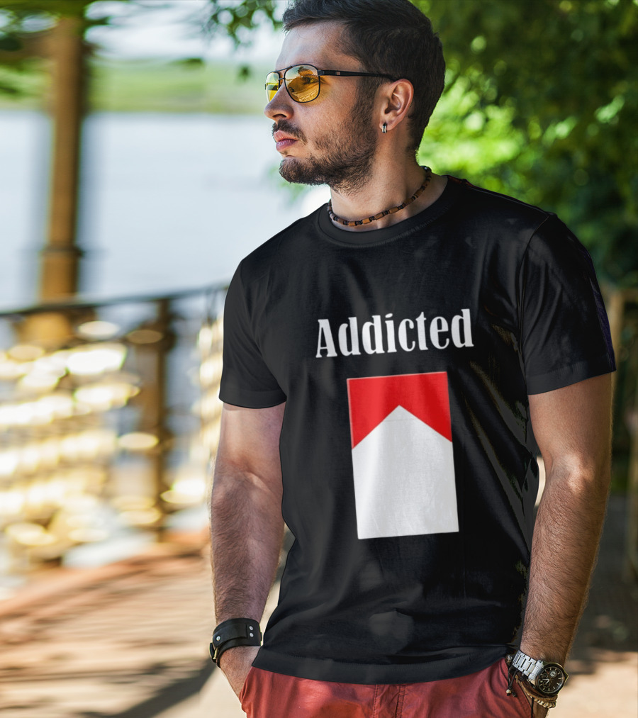 Addicted Cigarette Pack Minimalist Marlboro T-Shirt