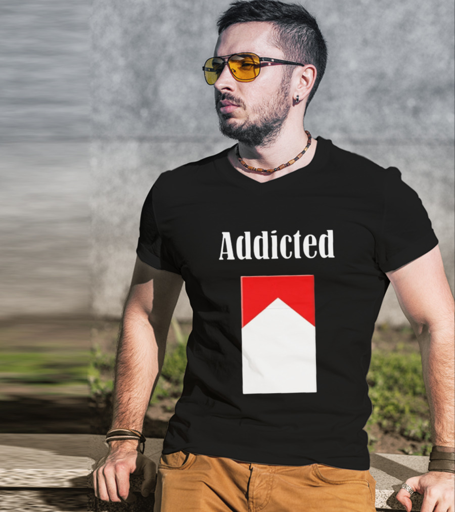 Addicted Cigarette Pack Minimalist Marlboro T-Shirt
