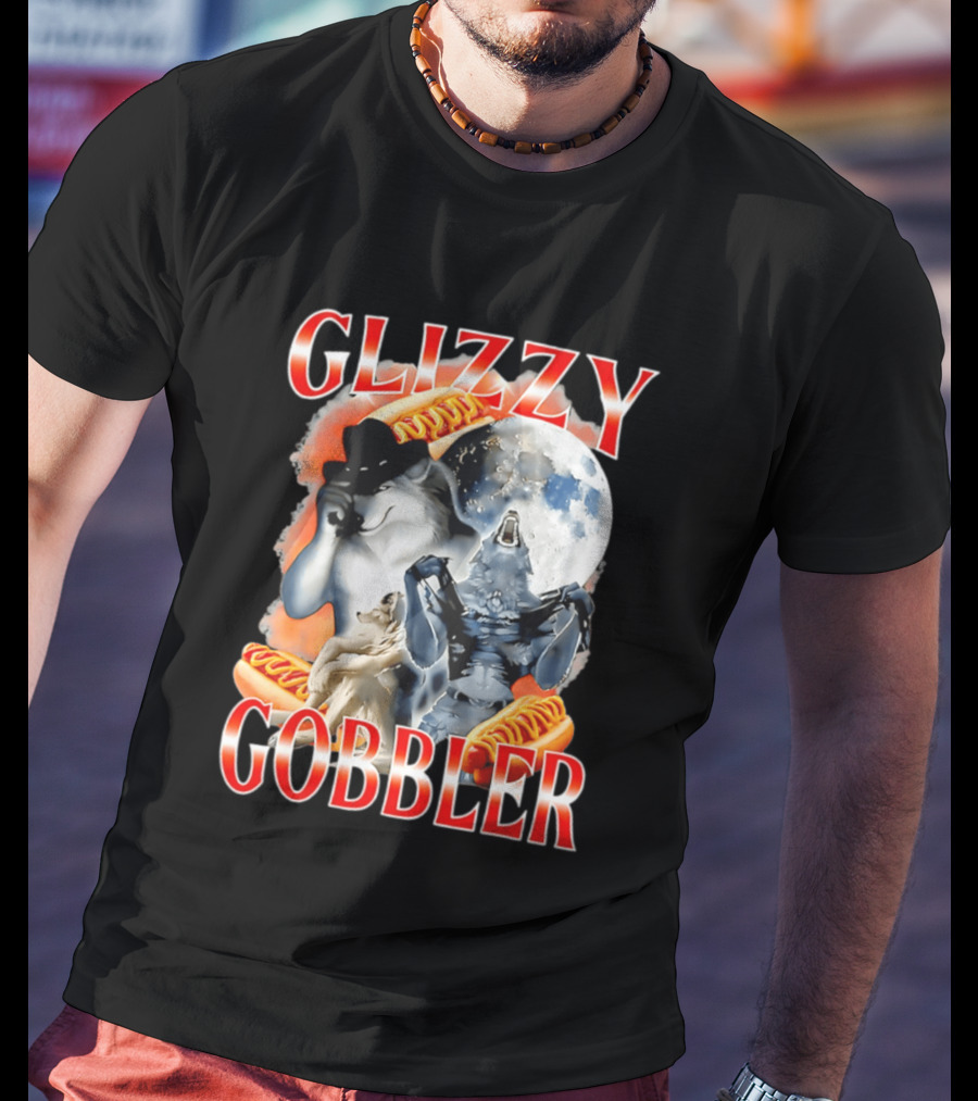 Glizzy Gobbler Wolf Moon Hot Dog Meme T-Shirt