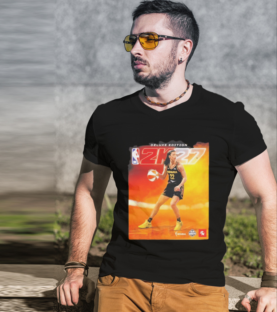 WNBA Caitlin Clark Indiana Fever NBA 2K27 Deluxe Edition Cover Athlete T-Shirt