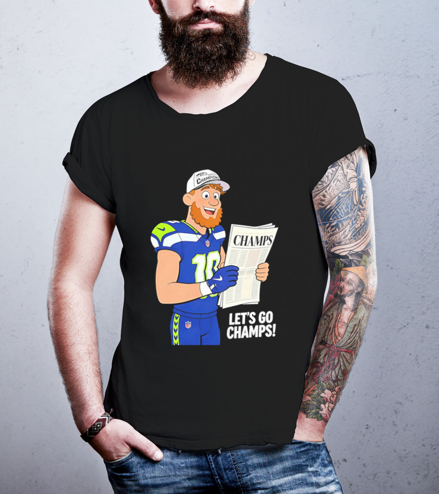 Champs Let's Go Champs Seattle Seahawks Football Fan Celebration T-Shirt