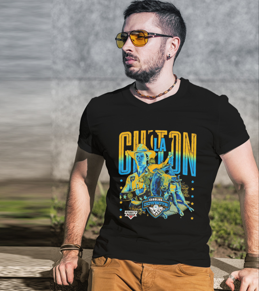 Carolina Cowboys Clay Guiton PBR Ranch Riding Champion T-Shirt