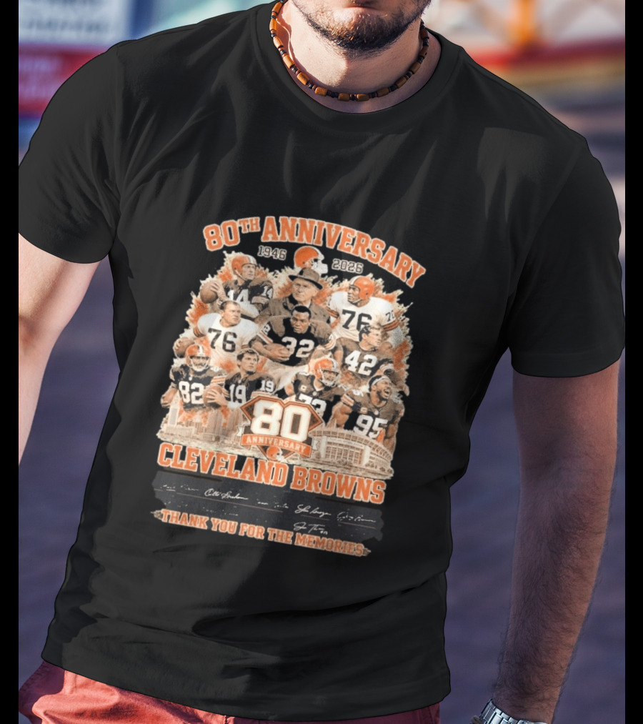 Cleveland Browns 80th Anniversary 1946 2026 Thank You For The Memories T-Shirt