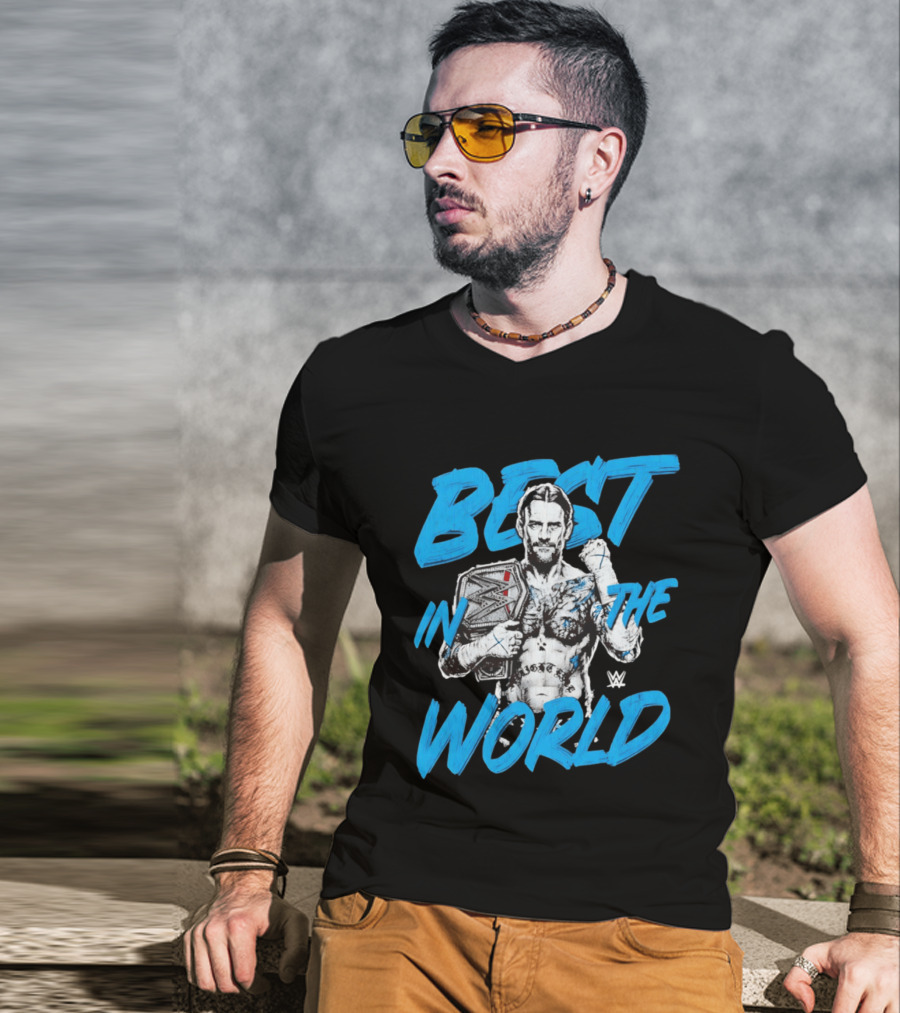 CM Punk Best In The World WWE Champion Sketch T-Shirt