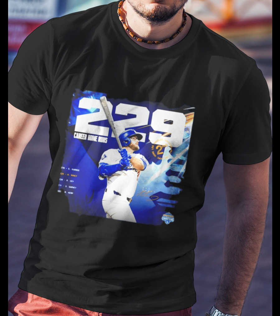 Max Muncy Los Angeles Dodgers 229 Career Home Runs Celebration MLB Champions T-Shirt