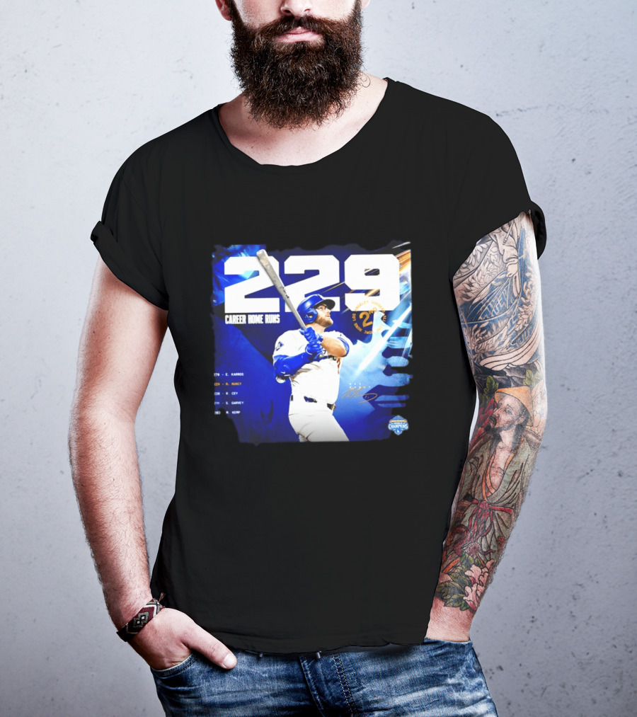 Max Muncy Los Angeles Dodgers 229 Career Home Runs Celebration MLB Champions T-Shirt