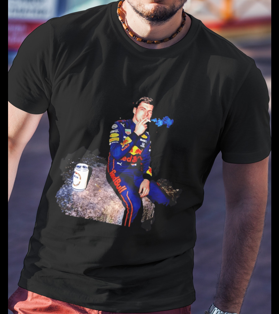 Max Verstappen Red Bull Racing Formula 1 Driver Smoking Racing Suit T-Shirt