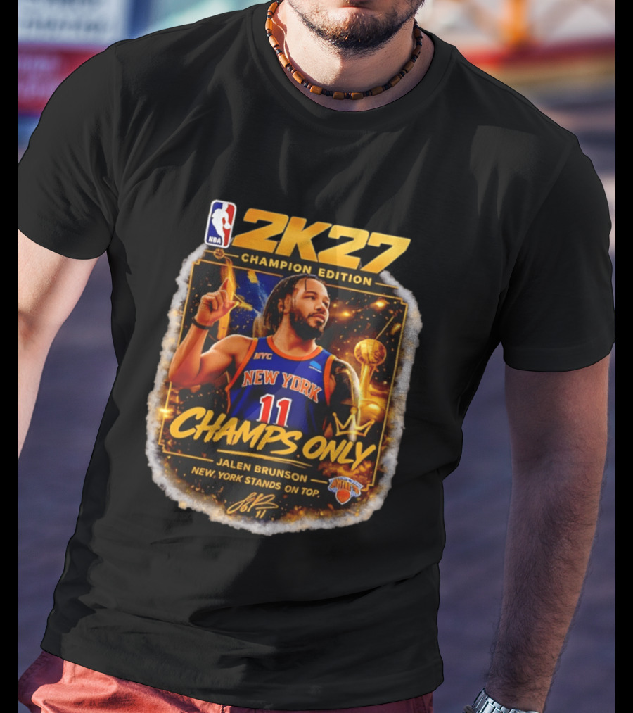 NBA 2K27 Champion Edition Jalen Brunson New York Knicks Champs Only T-Shirt