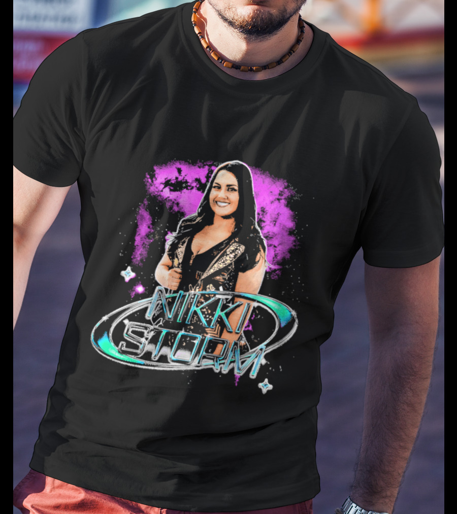 Nikki Storm Wrestling Pink And Teal Comic T-Shirt