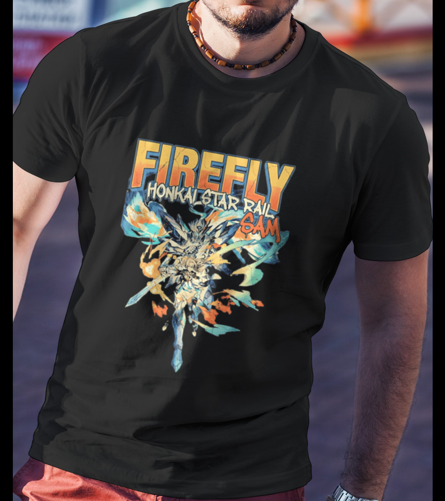 Firefly Honkai Star Rail Sam Explosive Art Style And Dynamic Characters T-Shirt