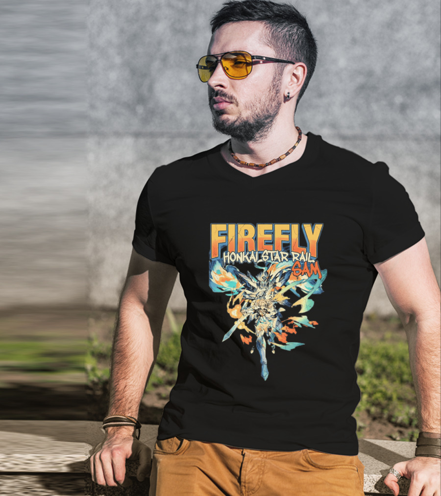 Firefly Honkai Star Rail Sam Explosive Art Style And Dynamic Characters T-Shirt