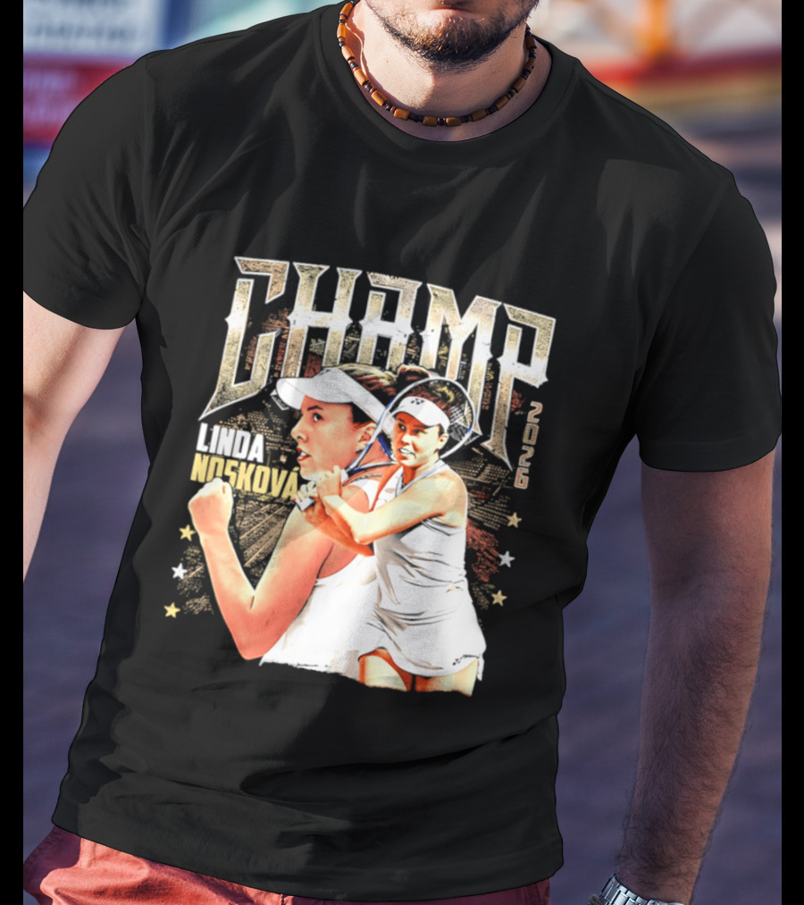 Linda Noskova Wimbledon 2026 Champ Bold Tennis Celebration T-Shirt