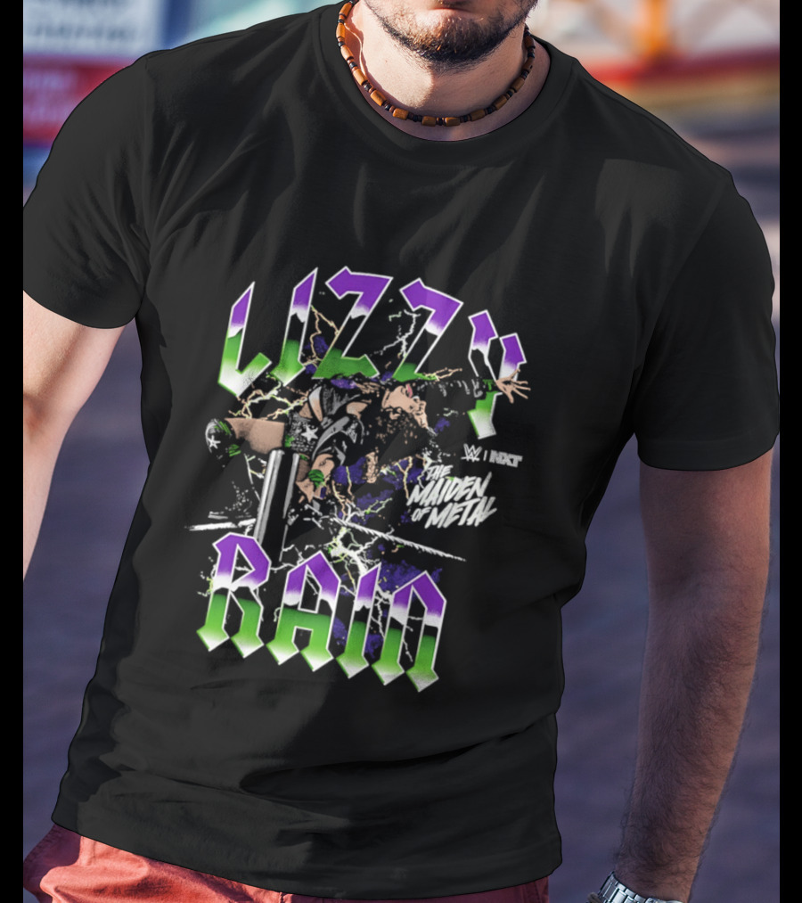 Lizzy Rain NXT The Maiden Of Metal WWE Floral Power T-Shirt