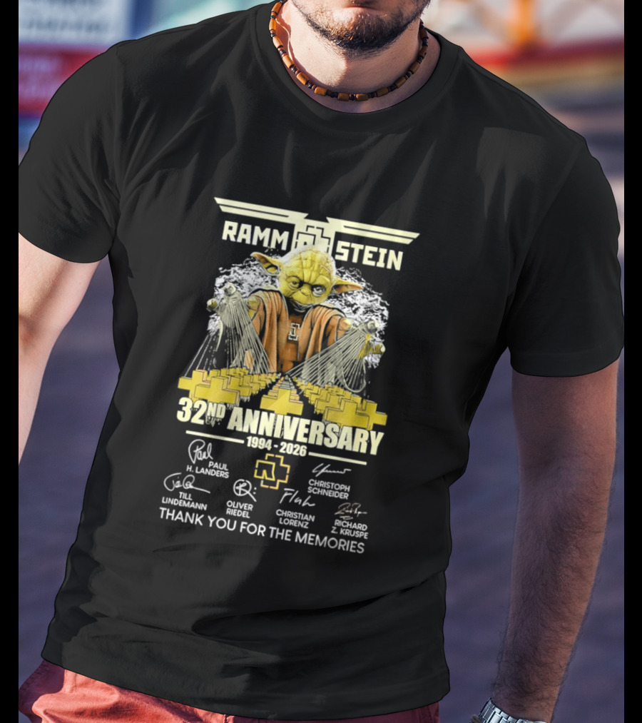 Rammstein 32Nd Anniversary 1994 2026 Thank You For The Memories Yoda Edition T-Shirt