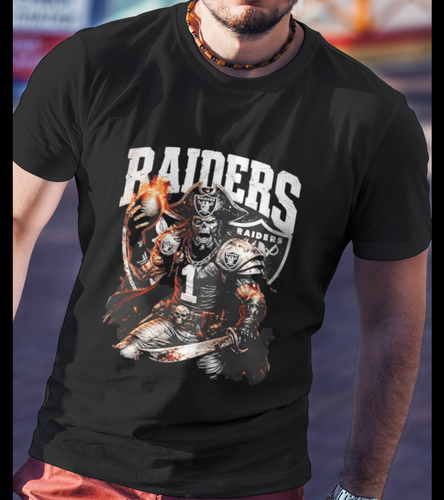 Las Vegas Raiders Skeleton Pirate Football 2026 T-Shirt