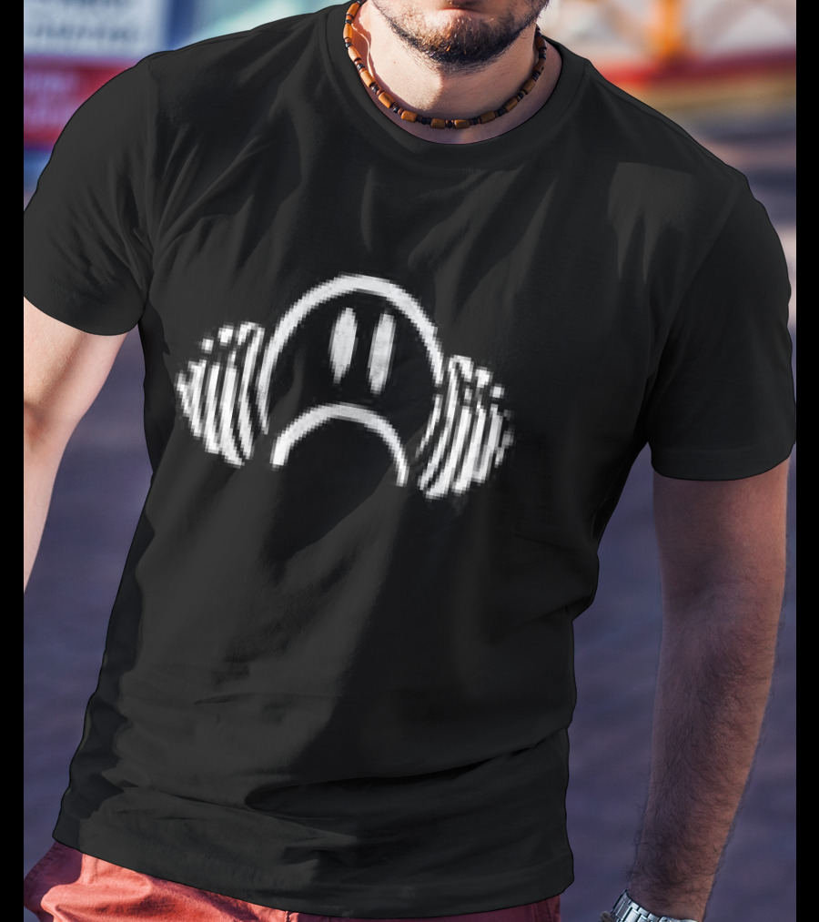 Sore Doms For Days Weightlifting Headphones And Barbell Motif Cotton T-Shirt
