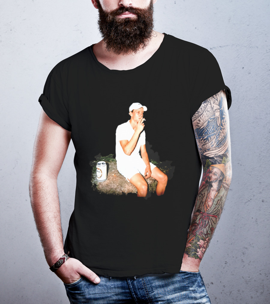 Wimbledon 2026 Men's Singles Italy Jannik Sinner Smoking With Beer T-Shirt