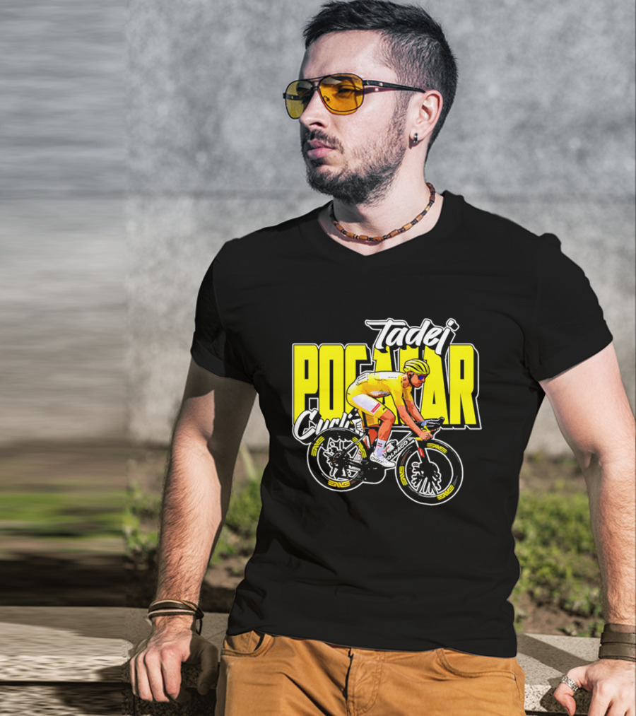 Tadej Pogacar Cycling Yellow Jersey Race Champion T-Shirt