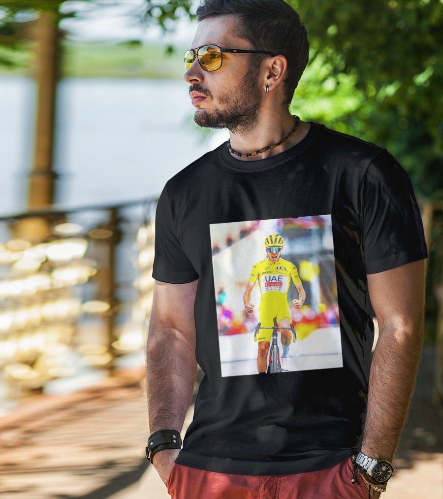 Tadej Pogačar UAE Team Emirates Tour De France Victory Moment T-Shirt