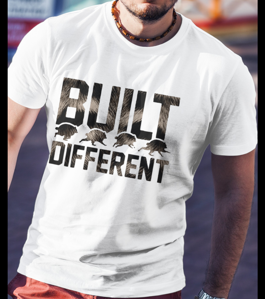 Built Different Jimothy Raccoon Cartoon T-Shirt
