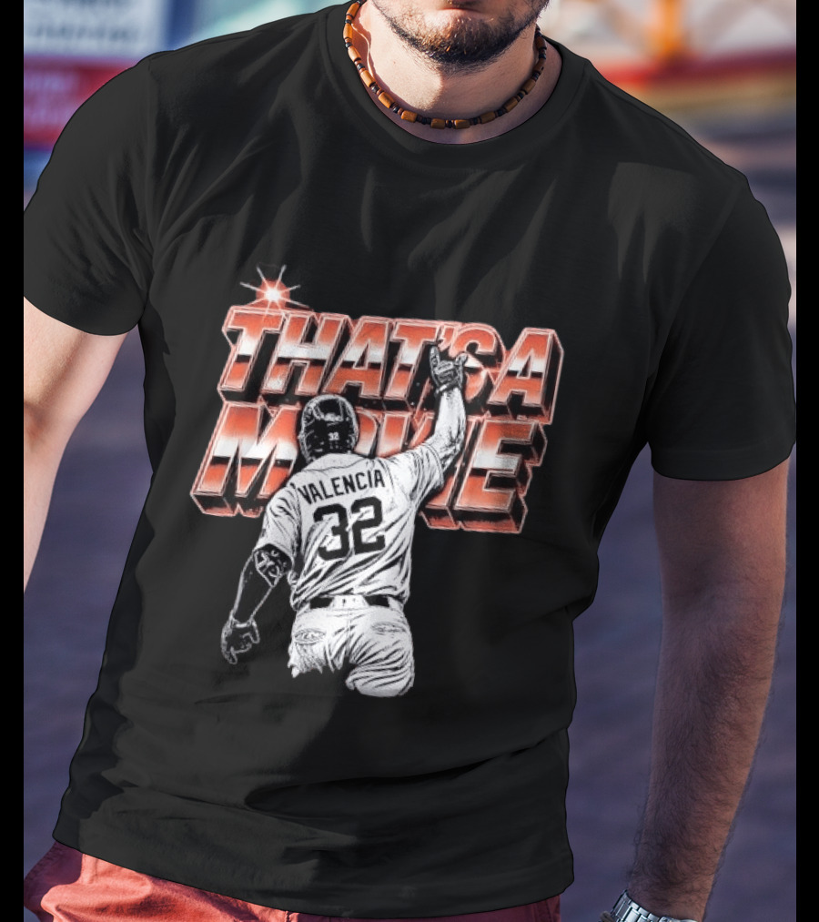 Valencia That's A Movie Baseball Iconic Pose 32 Pointing Skyward T-Shirt