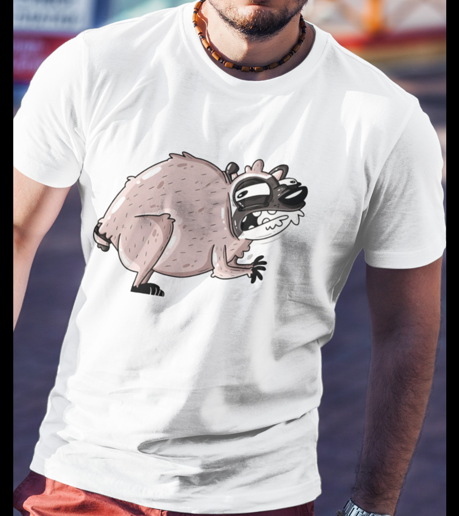 Jimothy Cartoon Raccoon Sticker T-Shirt