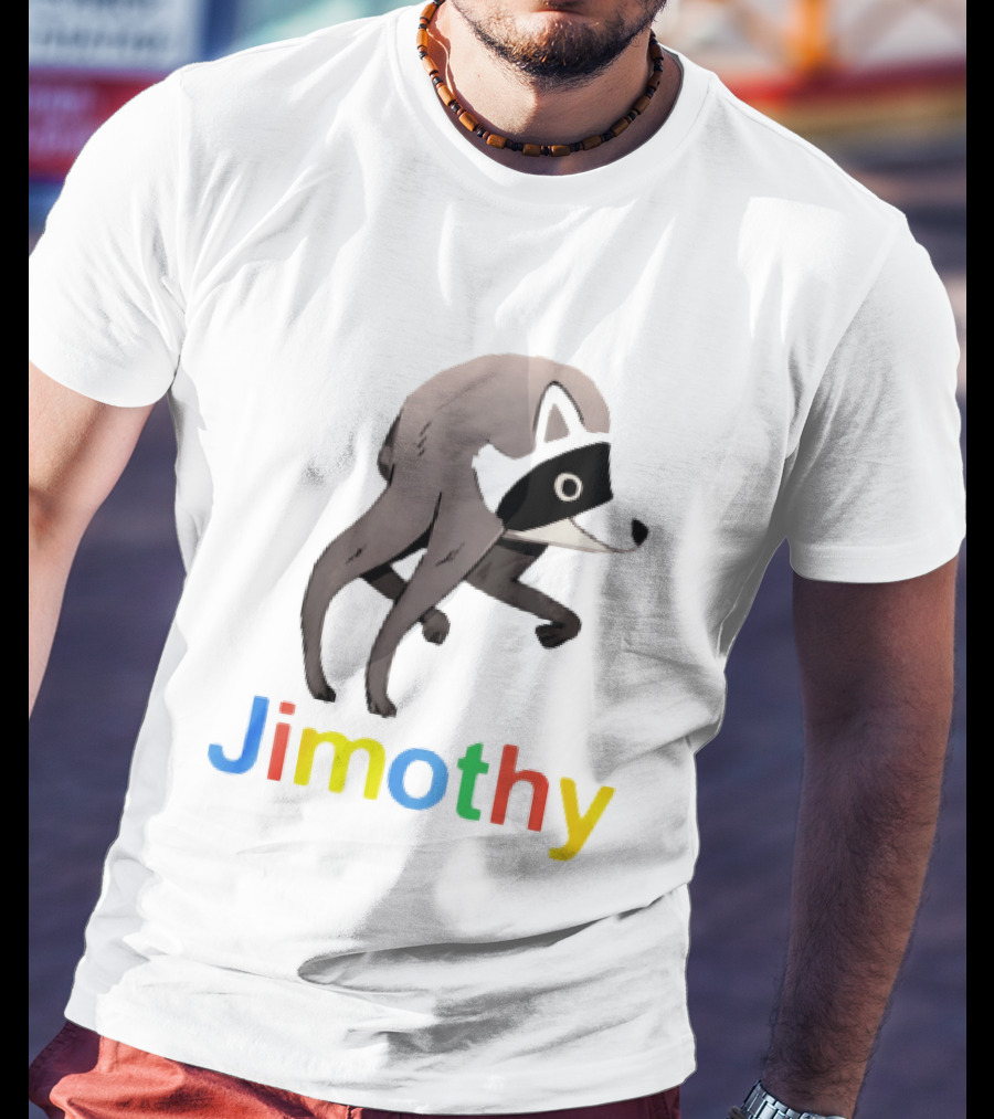 Jimothy The Raccoon Colorful Letters T-Shirt