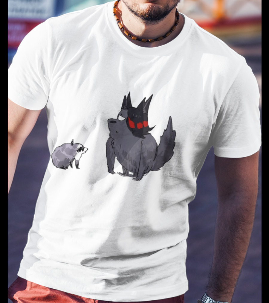 Mr Looper And Jimothy Raccoon Cartoon Funny Animal Characters T-Shirt