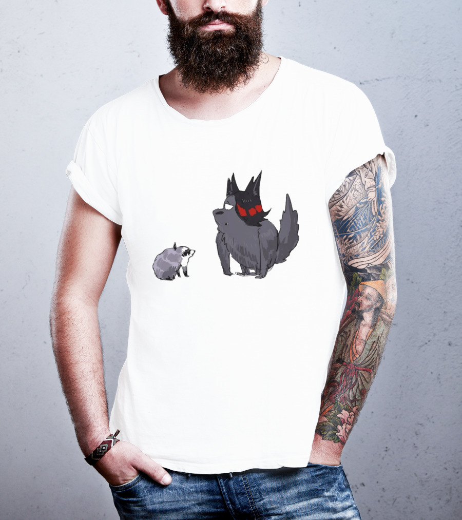 Mr Looper And Jimothy Raccoon Cartoon Funny Animal Characters T-Shirt