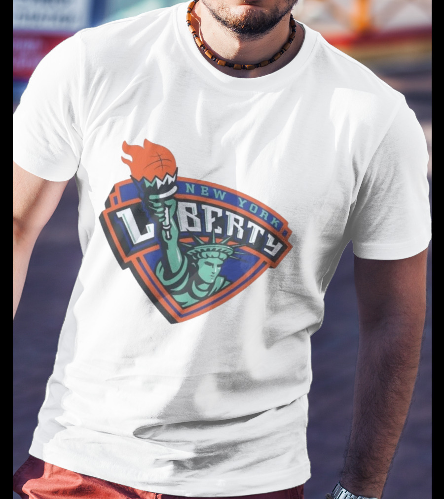 New York Liberty Statue Of Liberty Basketball Torch T-Shirt