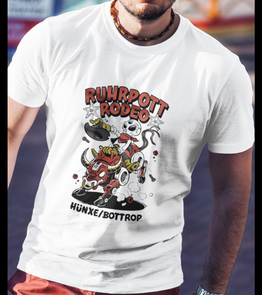 Ruhrpott Rodeo Hünxe Bottrop Alien Riding Mechanical Bull Festival T-Shirt