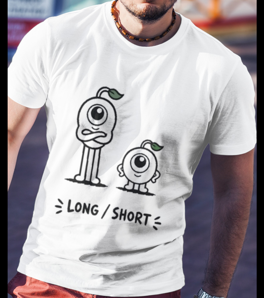 Standx Long Short Cute Monsters One Eyed Characters With Leaf Antennas T-Shirt
