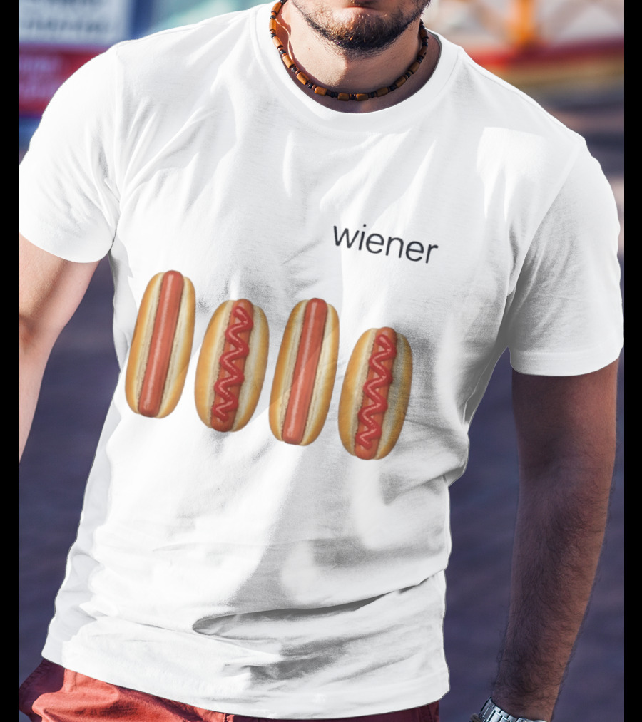 Wiener Hot Dog Ketchup Food Iconic Snack T-Shirt