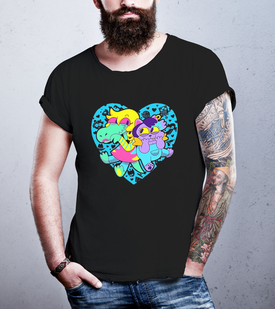 Alphys Mew Mew Heart Art Colorful Character Pair T-Shirt