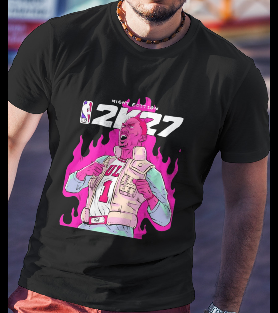 Derrick Rose Bulls NBA 2K27 Might Edition Basketball T-Shirt