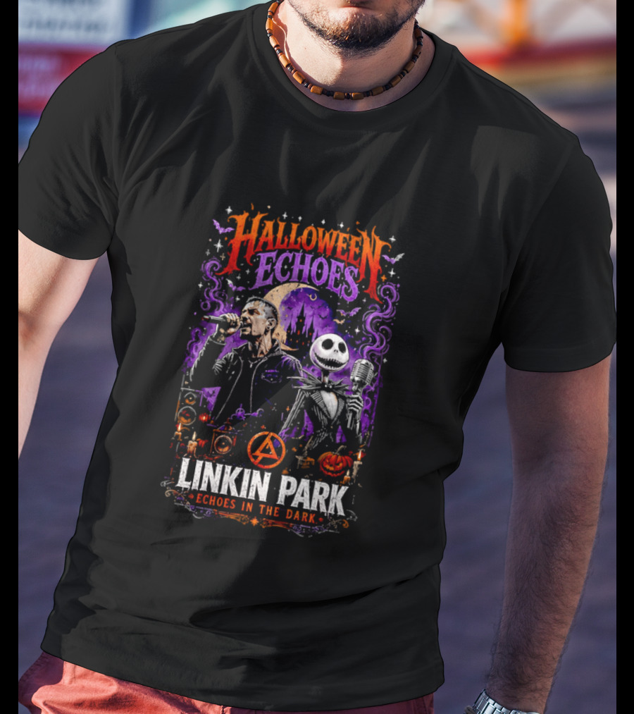 Halloween Echoes Linkin Park Echoes In The Dark Chester Bennington Jack Skellington T-Shirt