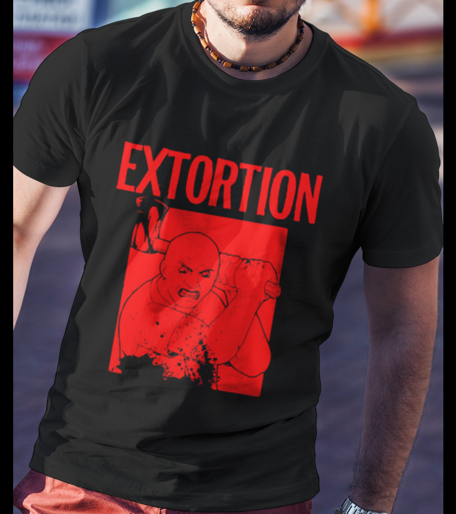 EXTORTION Self Titled Album Cover Art Distorted Face T-Shirt