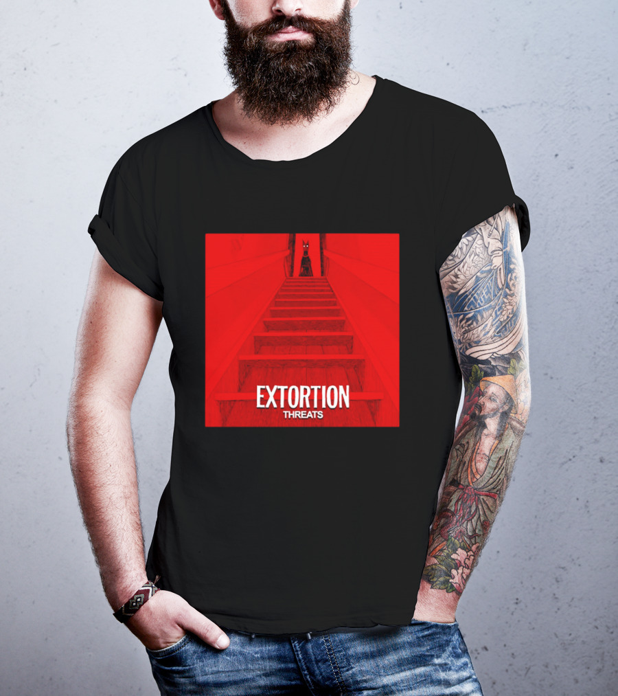Extortion Threats Dark Stairs Red Scene T-Shirt