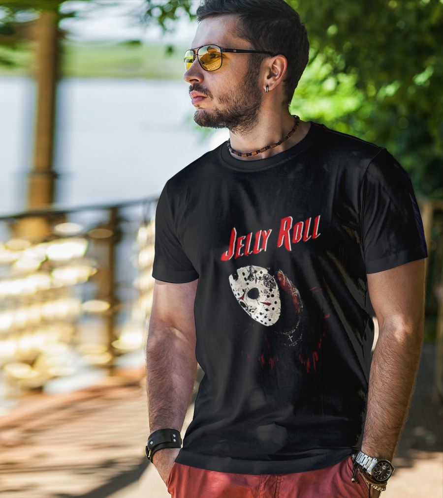 Jelly Roll Horror Mask Halloween T-Shirt