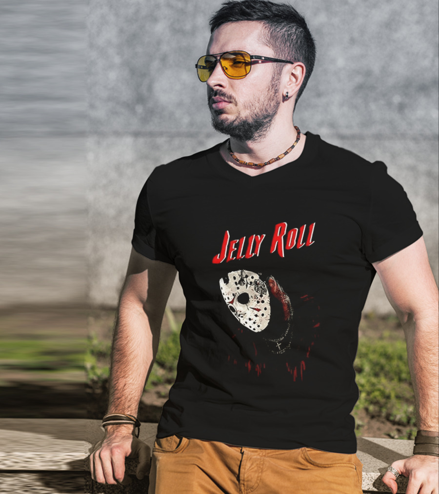 Jelly Roll Horror Mask Halloween T-Shirt