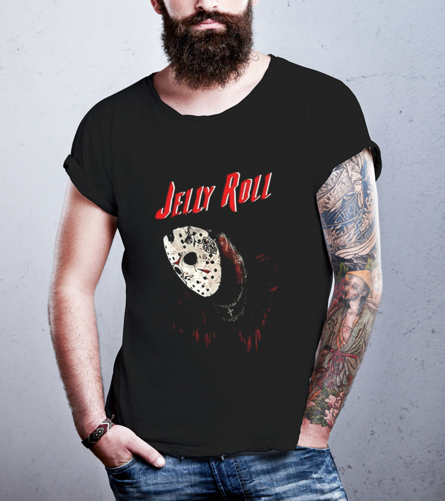 Jelly Roll Horror Mask Halloween T-Shirt