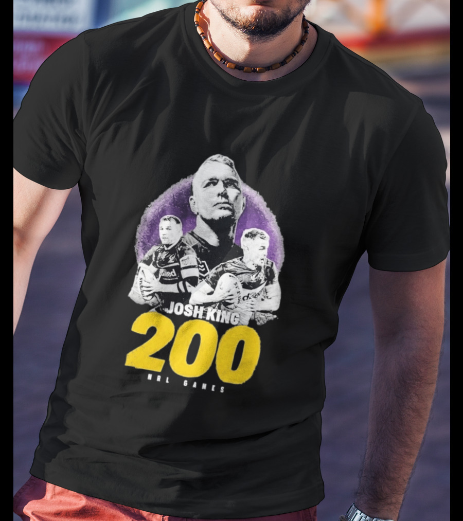Josh King 200 NRL Games Melbourne Rugby Milestone Celebration T-Shirt