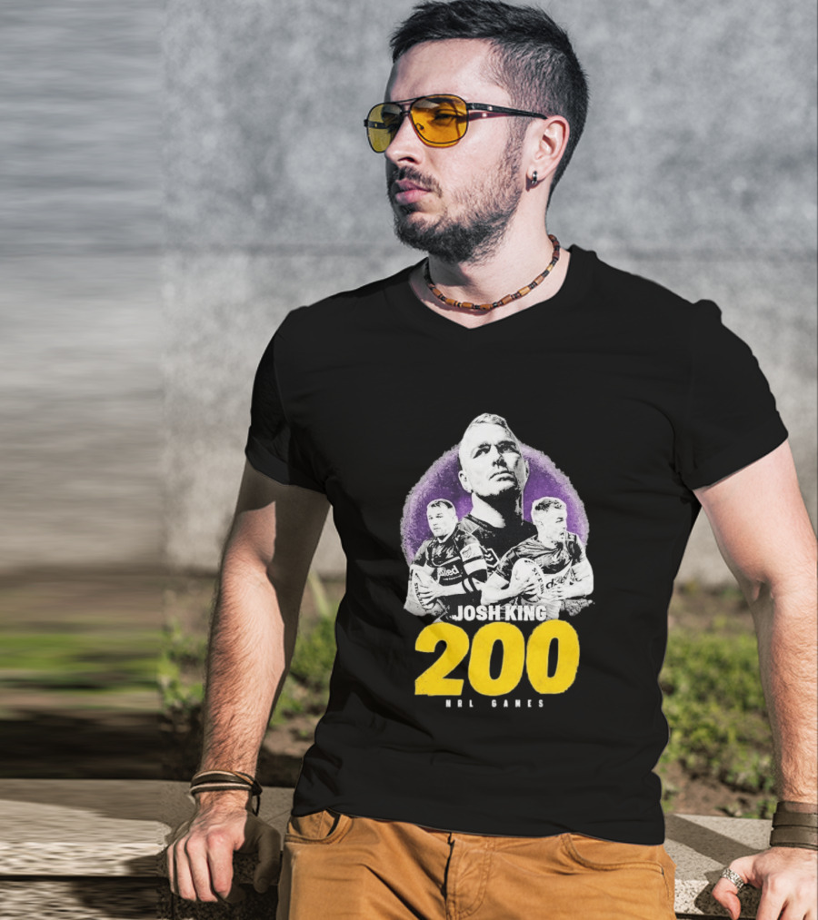 Josh King 200 NRL Games Melbourne Rugby Milestone Celebration T-Shirt