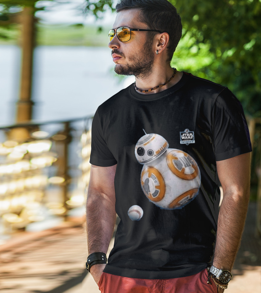 Star Wars Night BB 8 Baseball Event T-Shirt