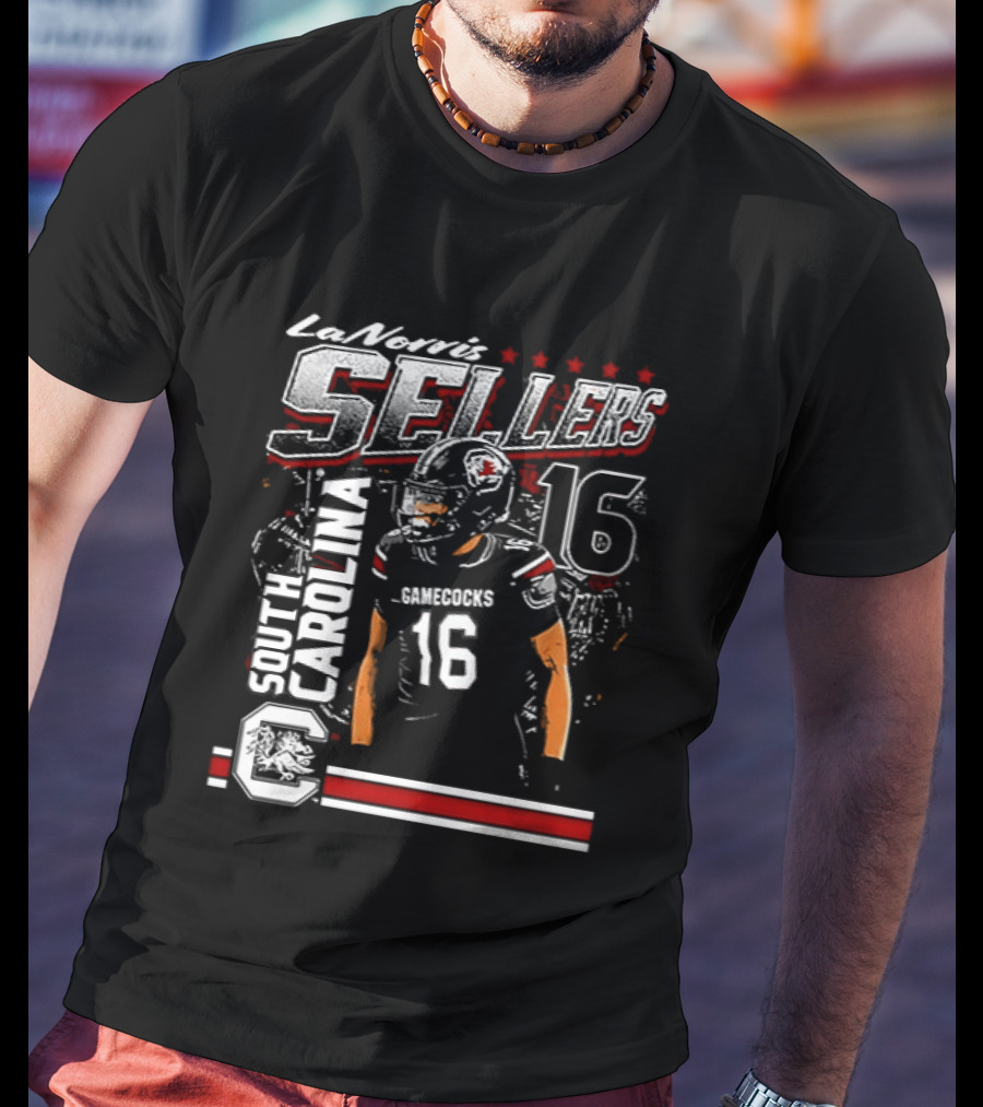 LaNorris Sellers 16 South Carolina Gamecocks Football Player T-Shirt
