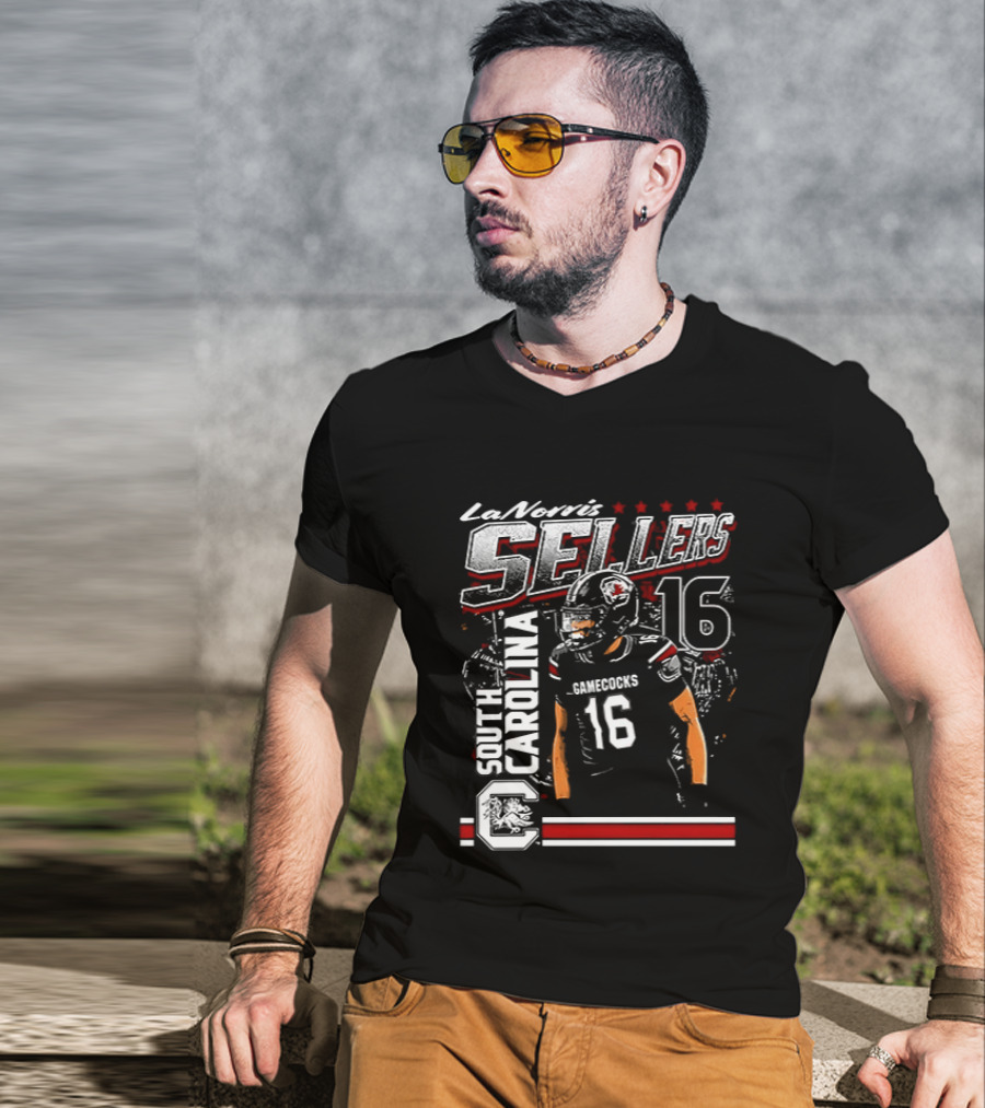 LaNorris Sellers 16 South Carolina Gamecocks Football Player T-Shirt