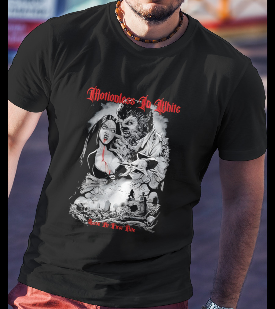 Motionless In White Love At First Bite Vampire And Werewolf Gothic Horror Aesthetic T-Shirt