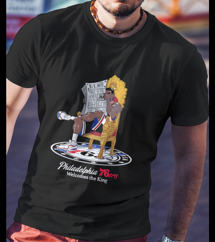 Philadelphia 76ers Welcome The King LeBron James Caricature T-Shirt