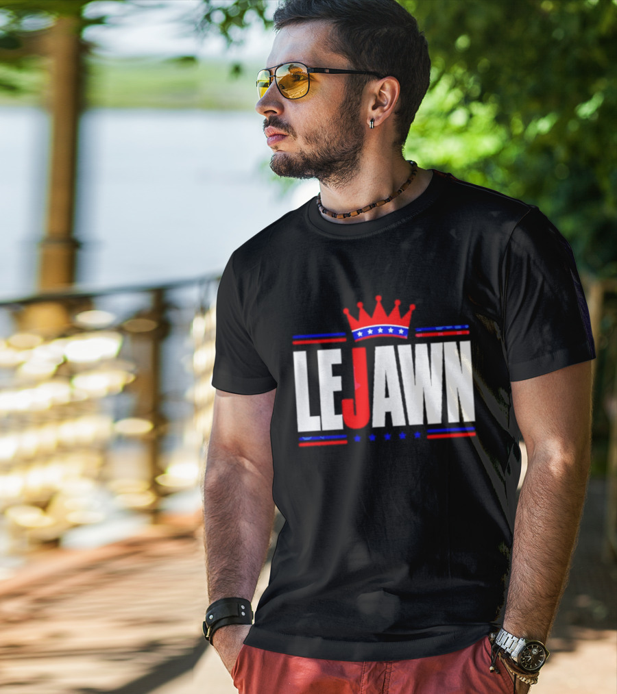 LeJawn Philadelphia Stars Crown Red Blue Stripes T-Shirt